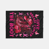 Give Breast Cancer The Boot Cowgirl Cancer Awarene Fleece Deken (Voorkant (Horizontaal))