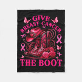 Give Breast Cancer The Boot Cowgirl Cancer Awarene Fleece Deken (Voorkant)