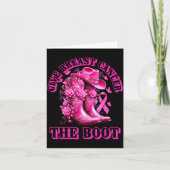 Give Breast Cancer The Boot Cowgirl Nk Ribbon West Kaart (Voorkant)