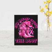 Give Breast Cancer The Boot Cowgirl Nk Ribbon West Kaart (Gele Bloem)
