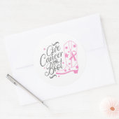Give Breast Cancer The Boot Pink Ribbon Awareness Ronde Sticker (Envelop)