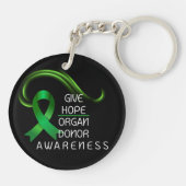 Give Hope Organ Donor Awareness Round Acrylic  Sleutelhanger (Achterkant)
