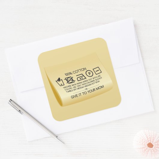 Give it to your mom 1 vierkante sticker (Envelop)