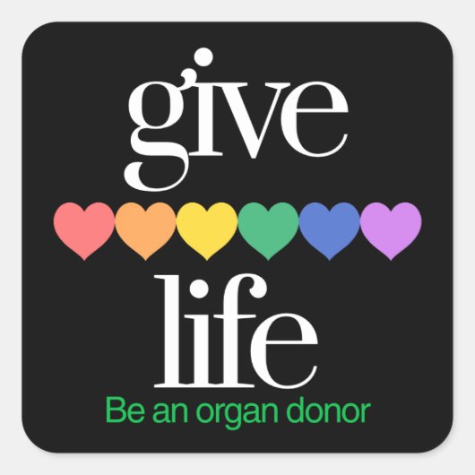 Give Life Organ Donor Awarness Stickers (Voorkant)