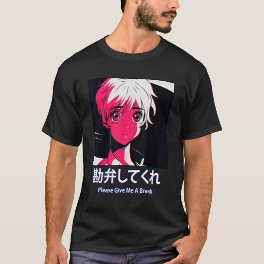 Give Me A Break Japanese Otaku Vaporwave Aesthetic T-shirt (Voorkant)