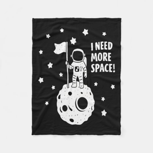 Give Me More Space Funny Astronaut Moon Star Humor Fleece Deken (Voorkant)