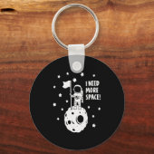 Give Me More Space Funny Astronaut Moon Star Humor Sleutelhanger (Voorkant)