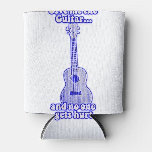 Give me the guitar and no one gets hurt.retro blue blikjeskoeler (Voorkant)