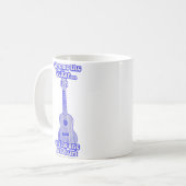 Give me the guitar and no one gets hurt.retro blue koffiemok (Voorkant links)