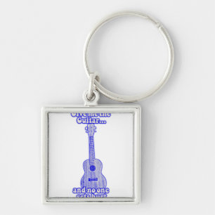Give me the guitar and no one gets hurt.retro blue sleutelhanger