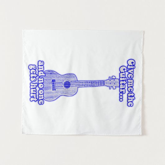 Give me the guitar and no one gets hurt.retro blue wandkleed (Voorkant (horizontaal))
