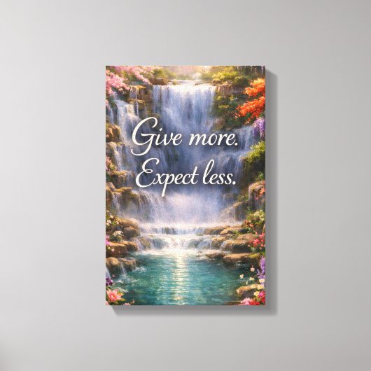 Give More. Expect Less Inspirational Christian Canvas Afdruk (Voorkant)