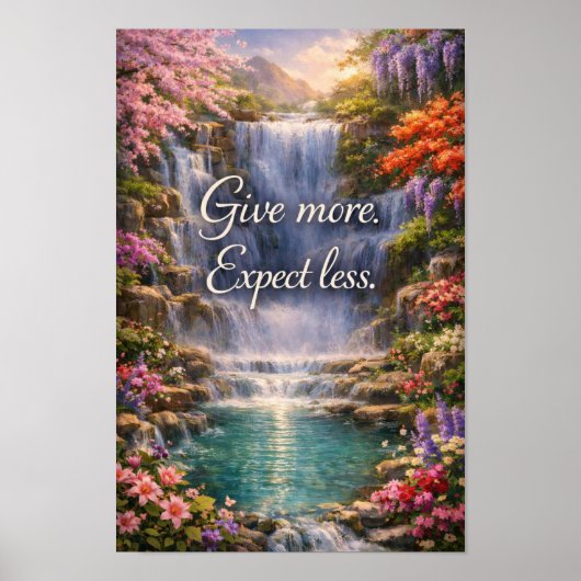 Give More. Expect Less Inspirational Christian Poster (Voorkant)