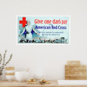 Give One Day's Pay to the Red Cross (US00048) Poster (Keuken)