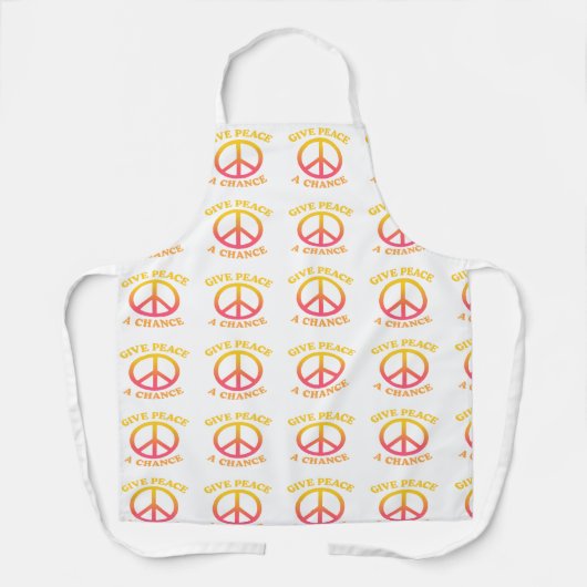 'Give Peace a Chance' Apron Schort (Voorkant)