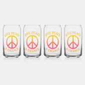 'Give Peace a Chance' Drinkware Set Blikvorm Glas (Achterkant)
