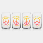 'Give Peace a Chance' Drinkware Set Blikvorm Glas (Voorkant)