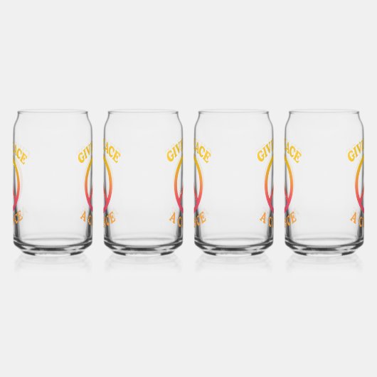 'Give Peace a Chance' Drinkware Set Blikvorm Glas (Links)