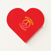'Give Peace a Chance' Heart-shaped Spiral Notebook Notitieboek (Achterkant)