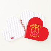 'Give Peace a Chance' Heart-shaped Spiral Notebook Notitieboek (Binnen)