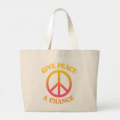 'Give Peace a Chance' Jumbo boodschappentas Grote Tote Bag (Achterkant)