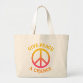 'Give Peace a Chance' Jumbo boodschappentas Grote Tote Bag (Voorkant)