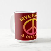 'Give Peace a Chance' Mug Koffiemok (Voorkant links)