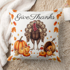 "Give Thanks" Autumn Harvest Throw Pillow Kussen