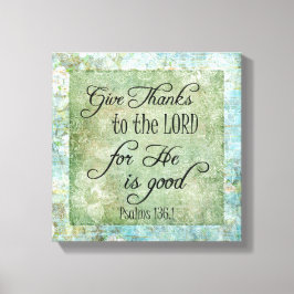 Give Thanks Bible Verse Canvas Afdruk