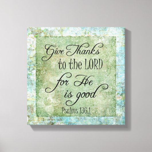 Give Thanks Bible Verse Canvas Afdruk (Voorkant)