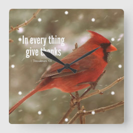 Give Thanks Bible Verse Vierkante Klok
