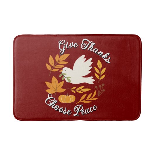 'Give Thanks, Choose Peace' Bath Mat (Voorkant)