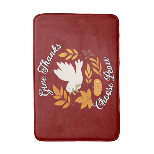 'Give Thanks, Choose Peace' Bath Mat (Voorkant Verticaal)