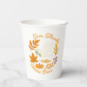 'Give Thanks, Choose Peace' Paper cup Papieren Bekers (Achterkant)