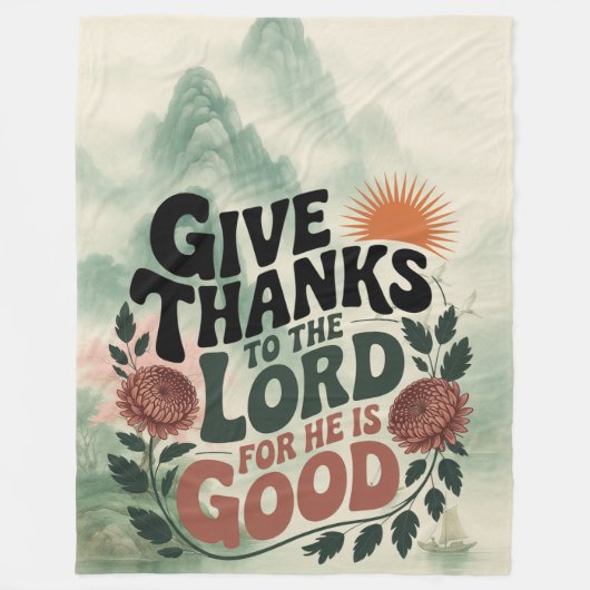Give Thanks - Christian Fleece Deken (Voorkant)