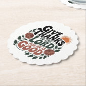 Give Thanks - Christian Kartonnen Onderzetters (Gekanteld)