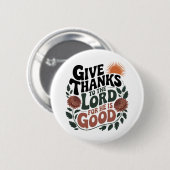Give Thanks - Christian Ronde Button 5,7 Cm (Voorkant /achterkant)