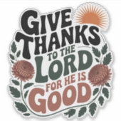 Give Thanks - Christian Sticker (Voorkant)