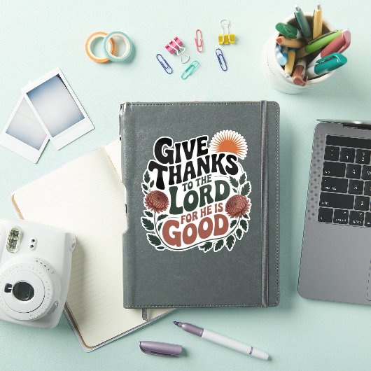 Give Thanks - Christian Sticker (iPad Cover)