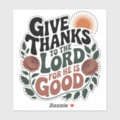 Give Thanks - Christian Sticker (Vel)