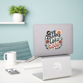 Give Thanks - Christian Sticker (Laptop op bureau)