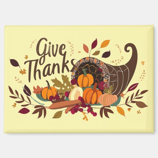 Give Thanks Cornucopia Magnet (Voorkant)