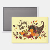 Give Thanks Cornucopia Magnet (Voorkant / Achterkant)