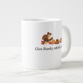 Give Thanks Eat Pie Repeat Funny Thanksgiving Grote Koffiekop (Voorkant rechts)