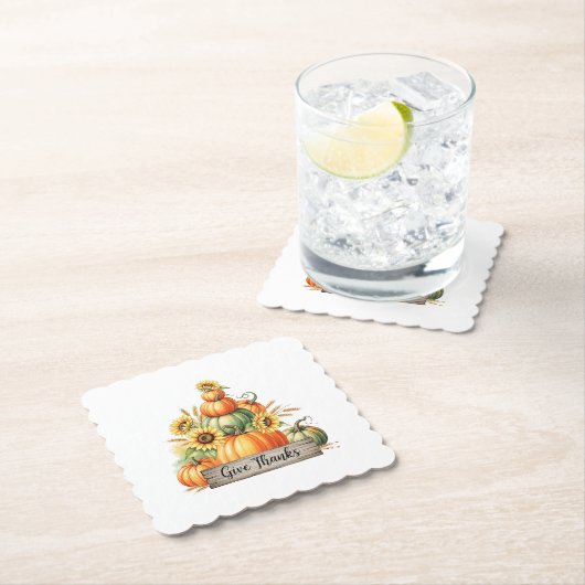 Give Thanks Harvest Gathering Kartonnen Onderzetters (Insitu)