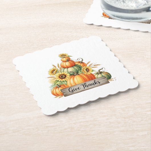 Give Thanks Harvest Gathering Kartonnen Onderzetters (Gebogen)