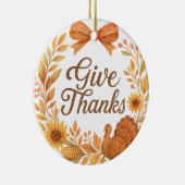 Give Thanks Keramisch Ornament (Rechts)