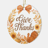 Give Thanks Keramisch Ornament (Links)