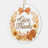 Give Thanks Keramisch Ornament (Links)