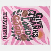 Give Thanks - Personalized Christian Fleece Deken (Voorkant (Horizontaal))